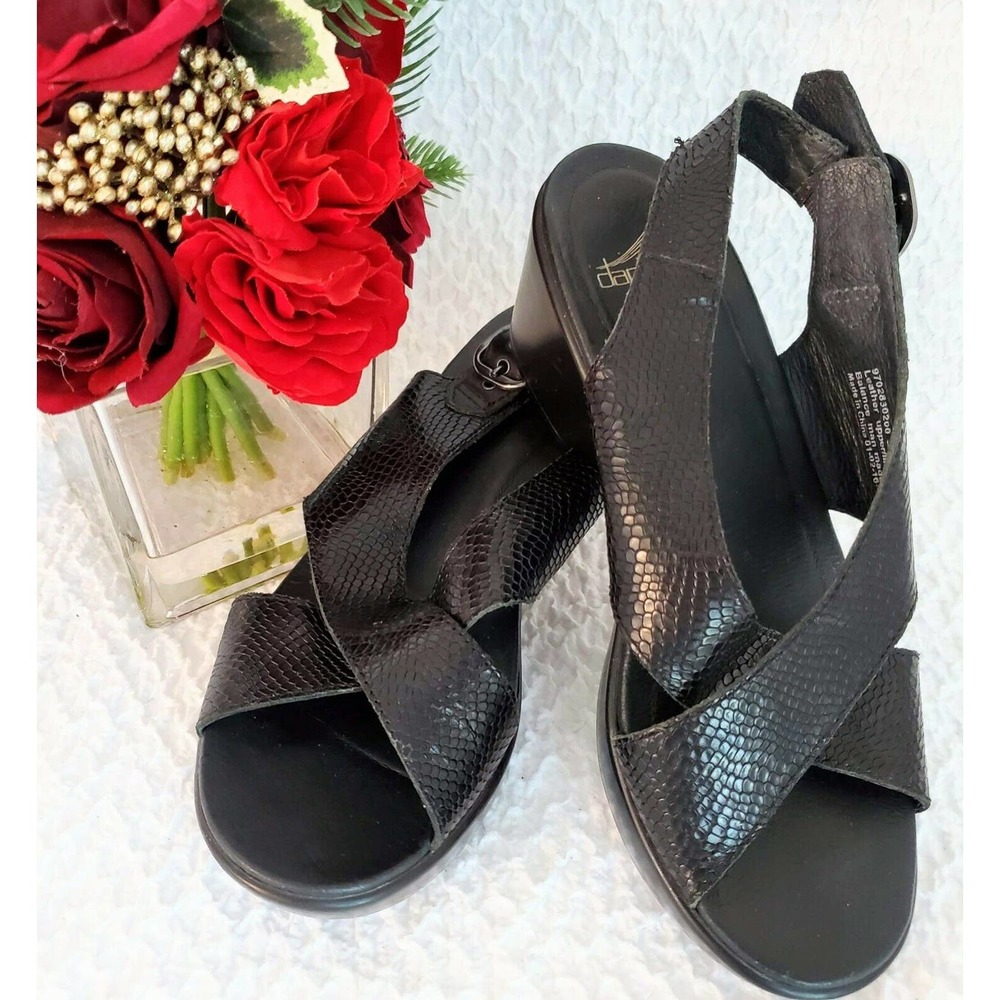 Dansko Jacinda Black Slingback Sandals, SZ 37